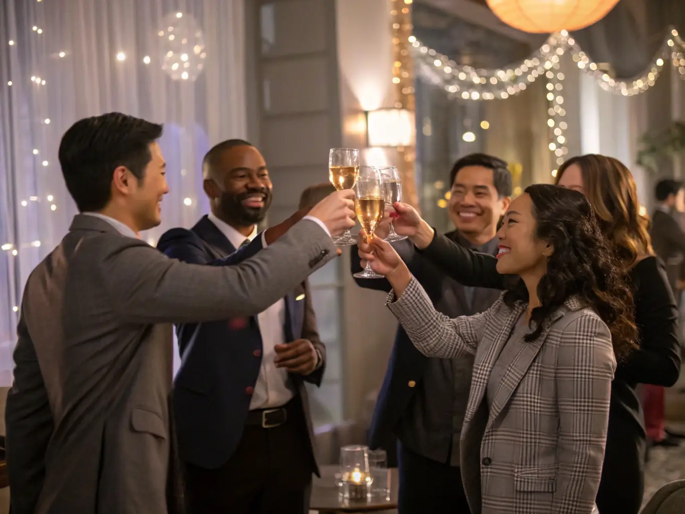 A successful business owner celebrating with their team, symbolizing the positive outcomes and growth achieved through effective accounting strategies.