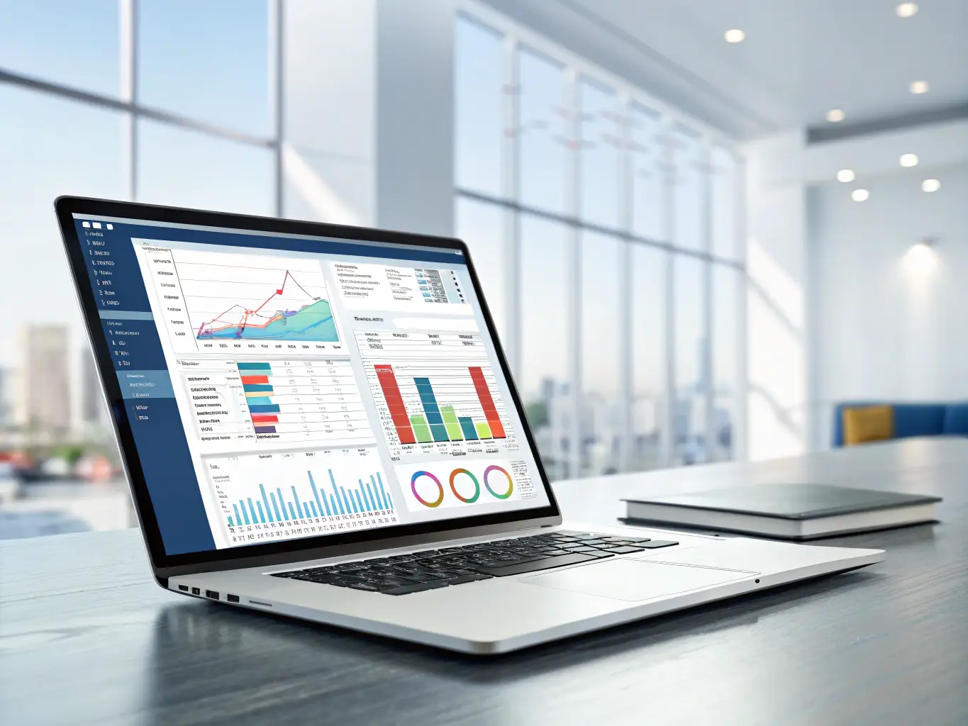 A secure cloud accounting software interface displayed on a laptop, highlighting the efficiency and accessibility of the technology.